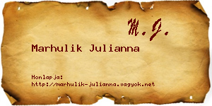 Marhulik Julianna névjegykártya